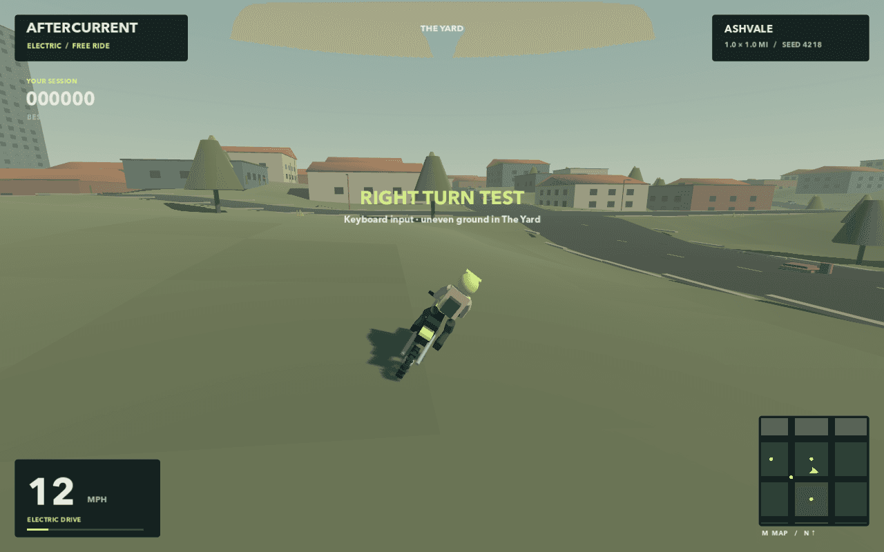 Aftercurrent rider leaning right during the September 5 right-turn test